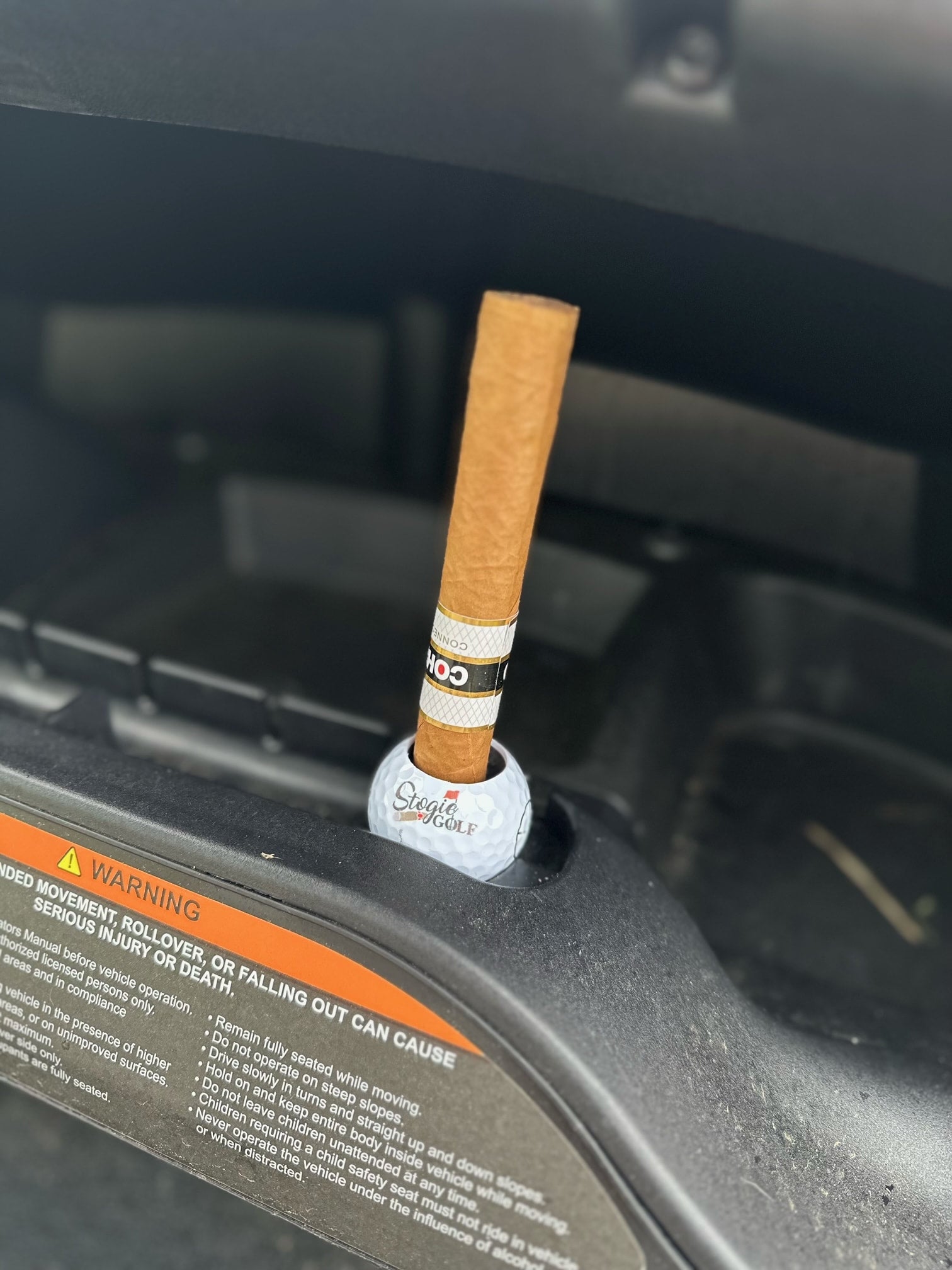 golf cart cigarette holder Stogie Golf Ball Cigar Holder